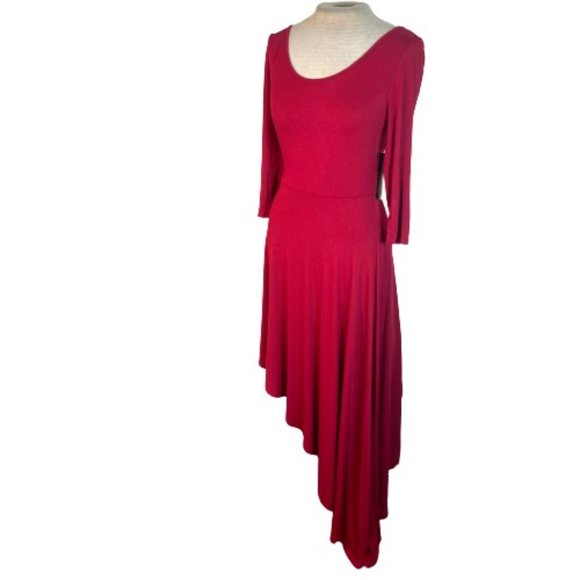 Lulus Dresses & Skirts - Lulus Asymmetrical Knit Dress Red M Medium New